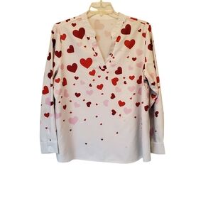 🎆Heart Print Curvy Top Size 2X